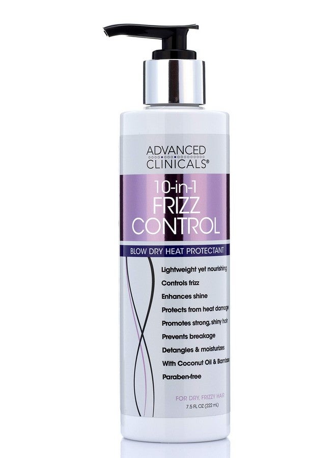 10In1 Antifrizz Hydrating Heat Protectant Hair Cream Coconut & Bamboo Strengthen Detangle & Smooth Dry Damaged Hair Dea Paraben Sulfatefree Color Safe 7.5 Fl Oz