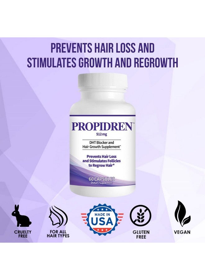 Propidren By Hairgenics Dht Blocker & Hair Growth Capsules To Prevent Hair Loss & Stimulate Hair Follicles To Stop Hair Loss & Regrow Hair. Proprietary Antihair Loss & Hair Regrowth Treatment.