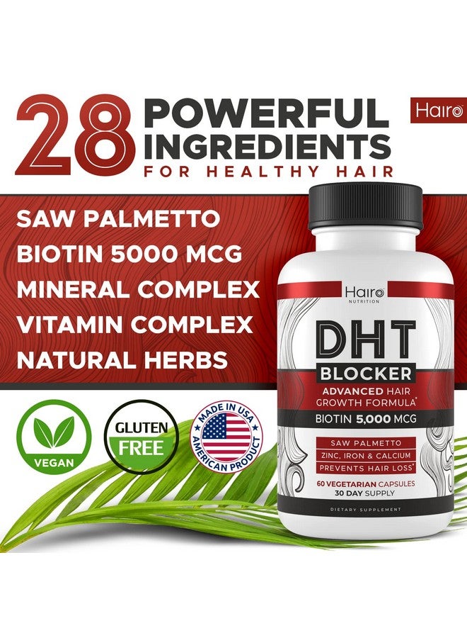 Dht Blocker Hair Growth Supplement High Potency Biotin & Saw Palmetto For Hair Regrowth Natural Hair Loss Treatments For Women & Men Helps Stimulate Hair Follicle Growth