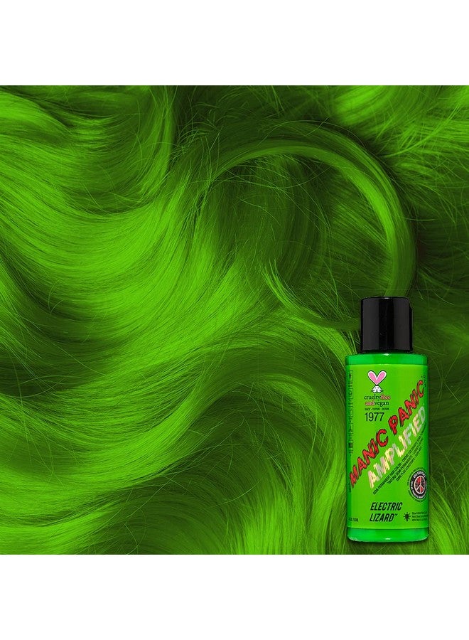 Electric Lizard Hair Color Amplified (2Pk) Semi Permanent Hair Dye Bright Neon Green Hair Color Glows In Blacklight Vegan Ppd & Ammoniafree For Coloring Hair For Men & Women