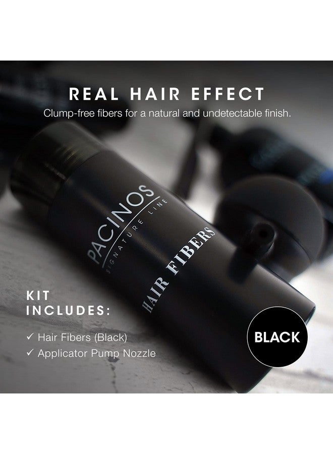 Hair Fibers (Black) Thickening Fibers Achieve Fuller Appearance By Concealing Thinning Hair & Bald Spots Includes Applicator Pump Nozzle