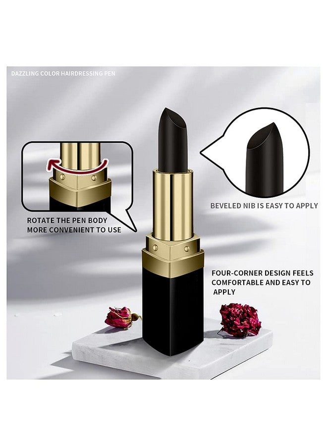Hair Color Pencil For Roots Onetime Hair Dye Instant Gray Root Coverage Hair Color Modify Cream Stick Temporary Cover Up White Hair Colour Dye 3.8G (2 Black)