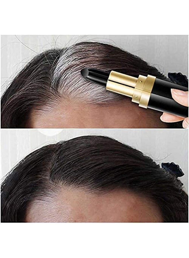 Hair Color Pencil For Roots Onetime Hair Dye Instant Gray Root Coverage Hair Color Modify Cream Stick Temporary Cover Up White Hair Colour Dye 3.8G (2 Black)
