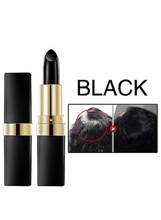 Hair Color Pencil For Roots Onetime Hair Dye Instant Gray Root Coverage Hair Color Modify Cream Stick Temporary Cover Up White Hair Colour Dye 3.8G (2 Black)