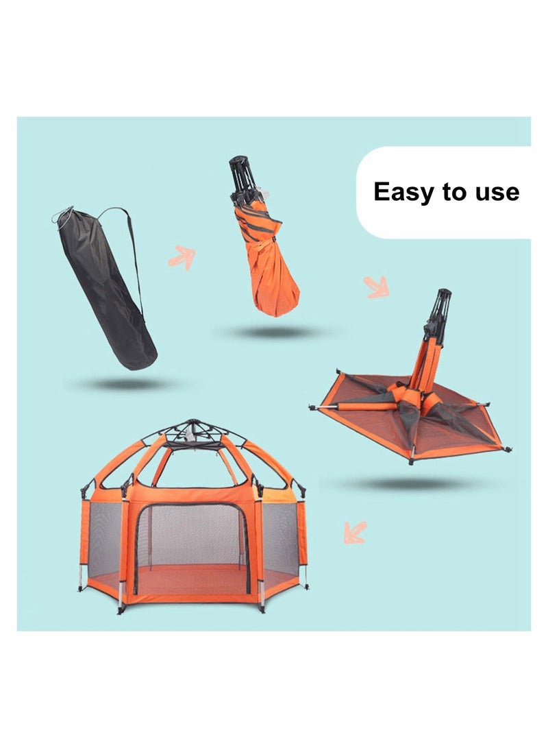 COOLBABY Kids Portable Foldable Playpen Quick Open Fence for Indoor and Outdoor Activity Center with UP Shade Protective Cover Toddler Play Yard