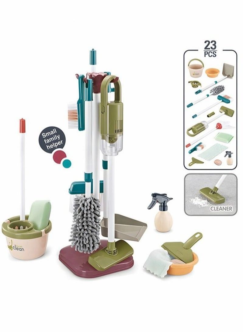 Kids cleaning set for toddlers, kids vacuum cleaner toy set, pretend role play household house keeping toy home cleaning products for toddlers kids children with broom, spray bottle