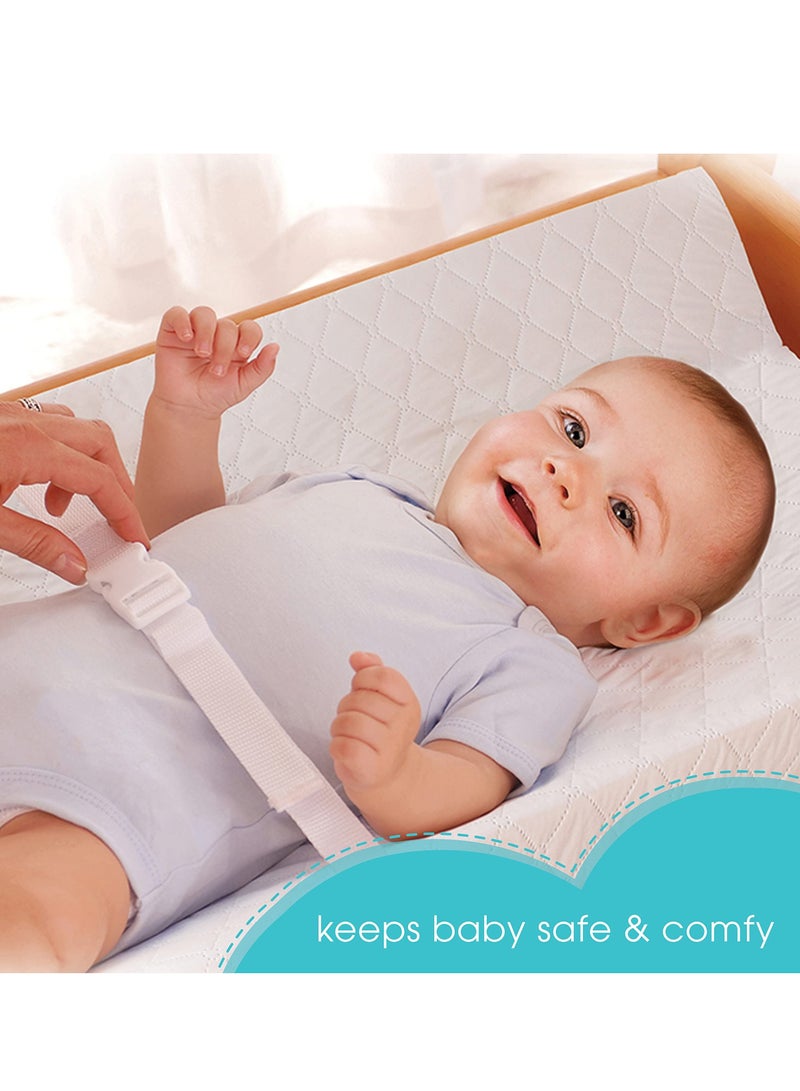 Baby Changing Pad with Seat Belt Portable Compression Waterproof Nursing Changing Table Baby Massage Touch Pad 80x40x10cm