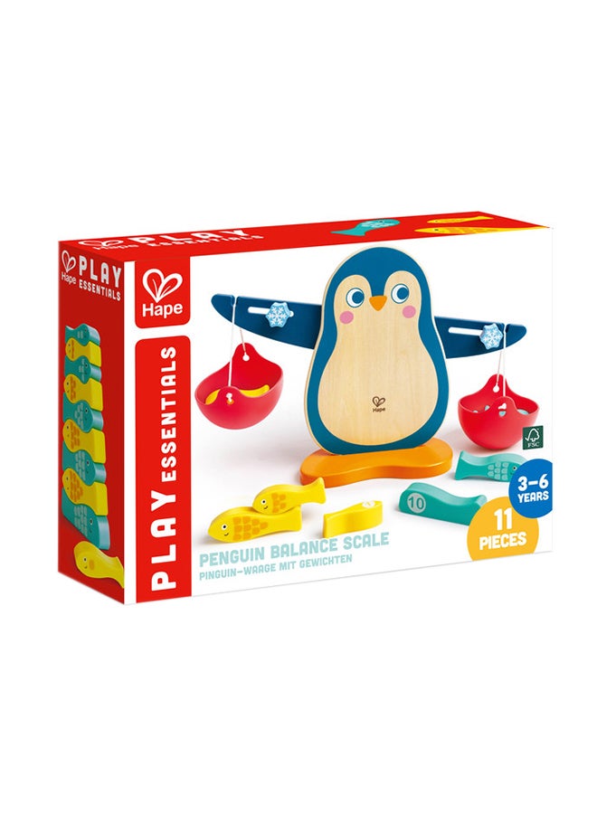 Wooden Penguin Balance Math And Counting Scale 13-Piece