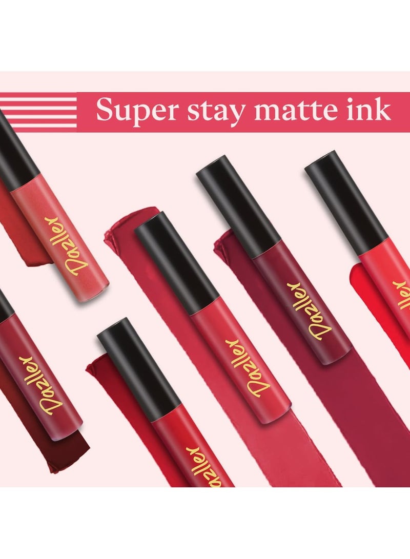 Dazller Lip Colour 3.6g Pink Punch Pack of 6 Lightweight Untra intense Matte Smudge proof