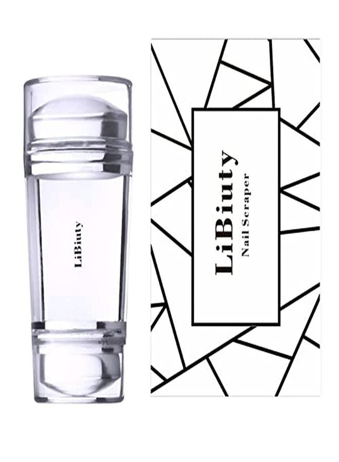 Nail Art Stamper Dual Head Clear Jelly Nail Polish Transfer Stamper Extra 4Pcs Silicone Heads & 1 Scraper Manicure Nail Art Tool