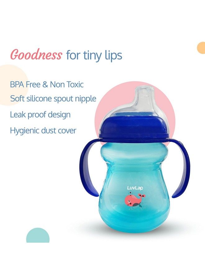 Mobby Little Spout Sipper Bpa Free 240 Ml 6M+ (Blue) Plastic Silicone