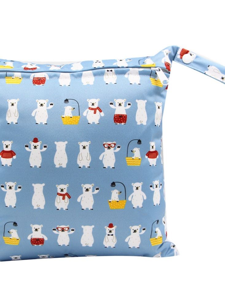 Cartoon Cute Print Stroller Hanging Bag Multi-functional Diaper Storage Bag Diaper Pad Hanging Bag