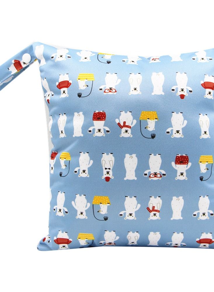 Cartoon Cute Print Stroller Hanging Bag Multi-functional Diaper Storage Bag Diaper Pad Hanging Bag
