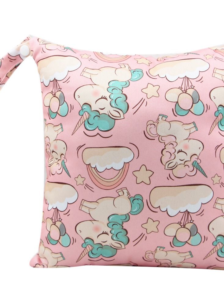 Cartoon Cute Print Stroller Hanging Bag Multi-functional Diaper Storage Bag Diaper Pad Hanging Bag