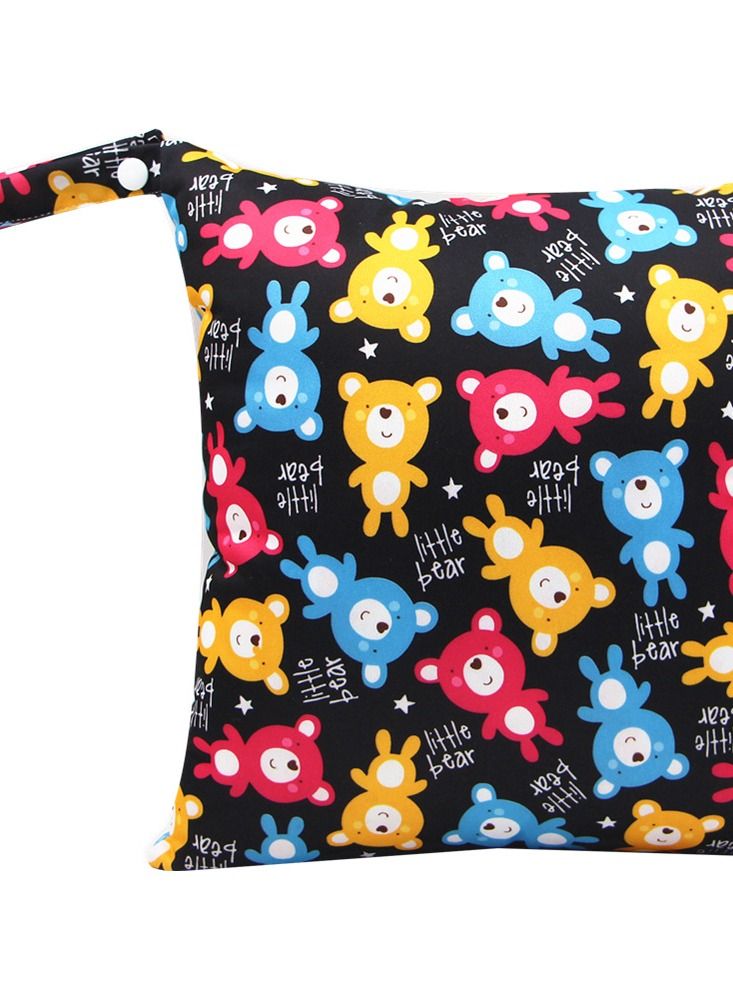 Cartoon Cute Print Stroller Hanging Bag Multi-functional Diaper Storage Bag Diaper Pad Hanging Bag