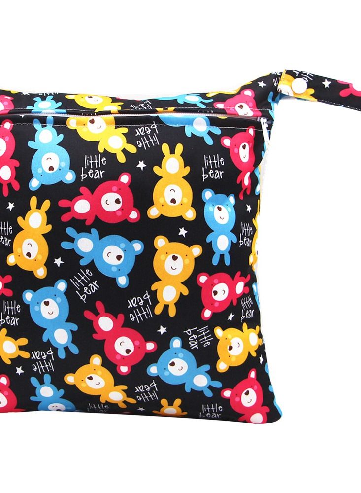 Cartoon Cute Print Stroller Hanging Bag Multi-functional Diaper Storage Bag Diaper Pad Hanging Bag