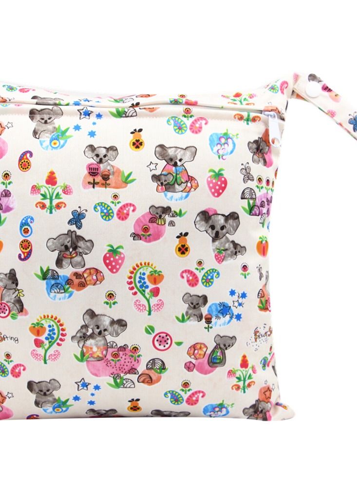 Cartoon Cute Print Stroller Hanging Bag Multi-functional Diaper Storage Bag Diaper Pad Hanging Bag