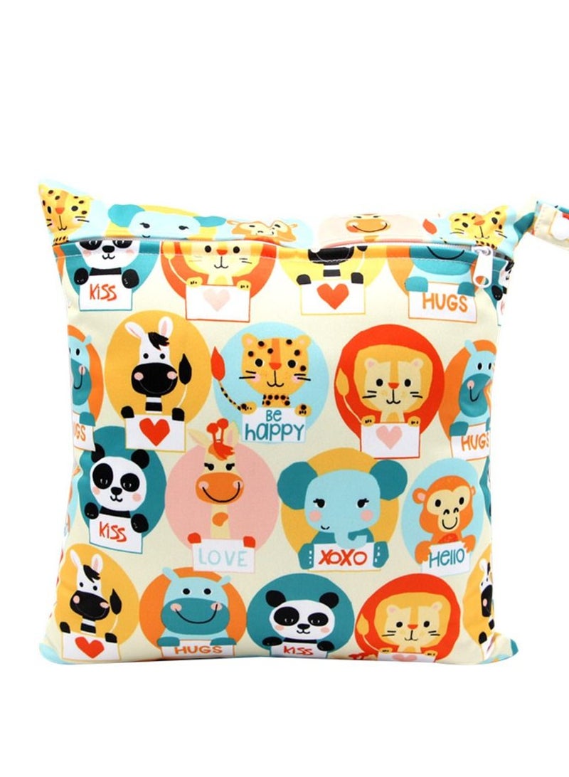 Asenappy Cartoon Printed Stroller Single Zipper Car Hanging Bag Stroller Hanging Bag Multi-functional Diaper Storage Bag