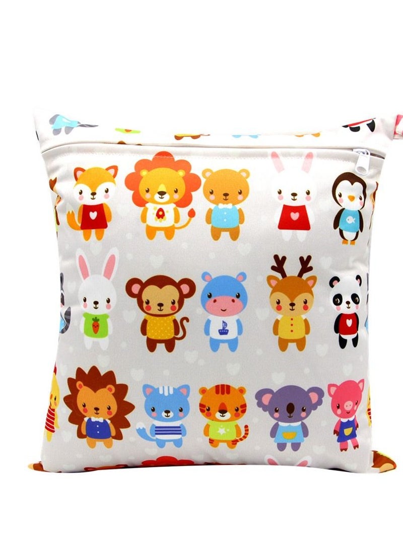 Asenappy Cartoon Printed Stroller Single Zipper Car Hanging Bag Stroller Hanging Bag Multi-functional Diaper Storage Bag