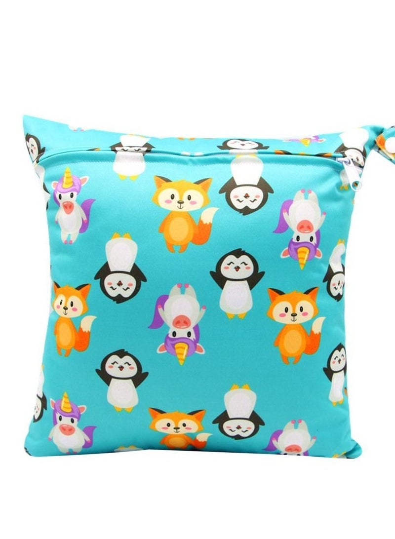 Asenappy Cartoon Printed Stroller Single Zipper Car Hanging Bag Stroller Hanging Bag Multi-functional Diaper Storage Bag
