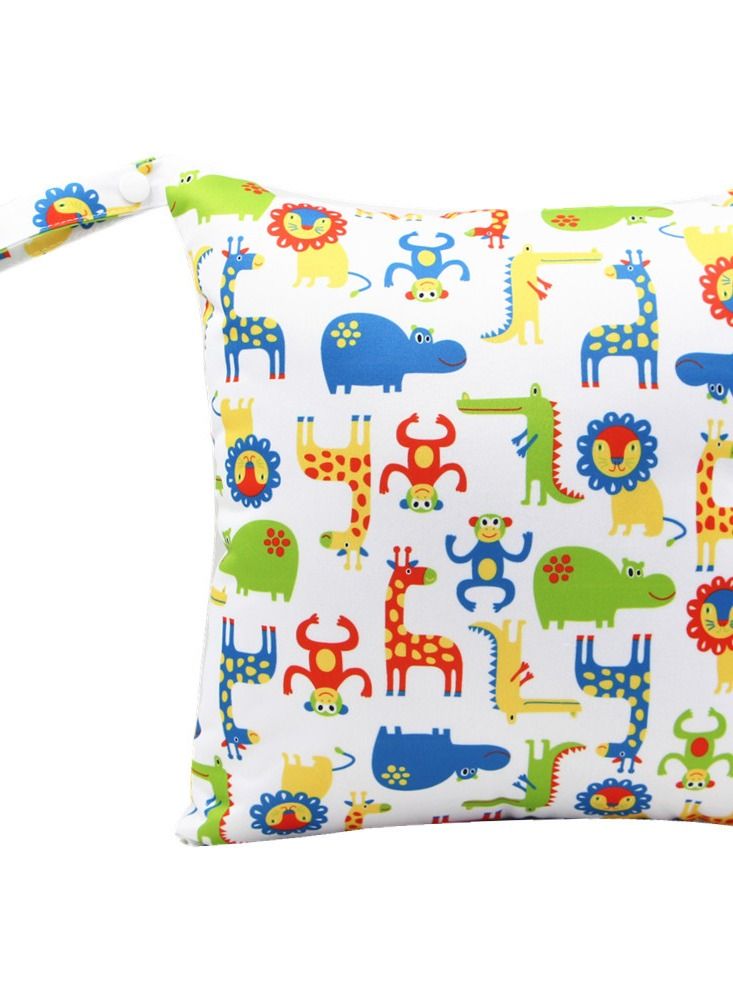 Cartoon Cute Print Stroller Hanging Bag Multi-functional Diaper Storage Bag Diaper Pad Hanging Bag