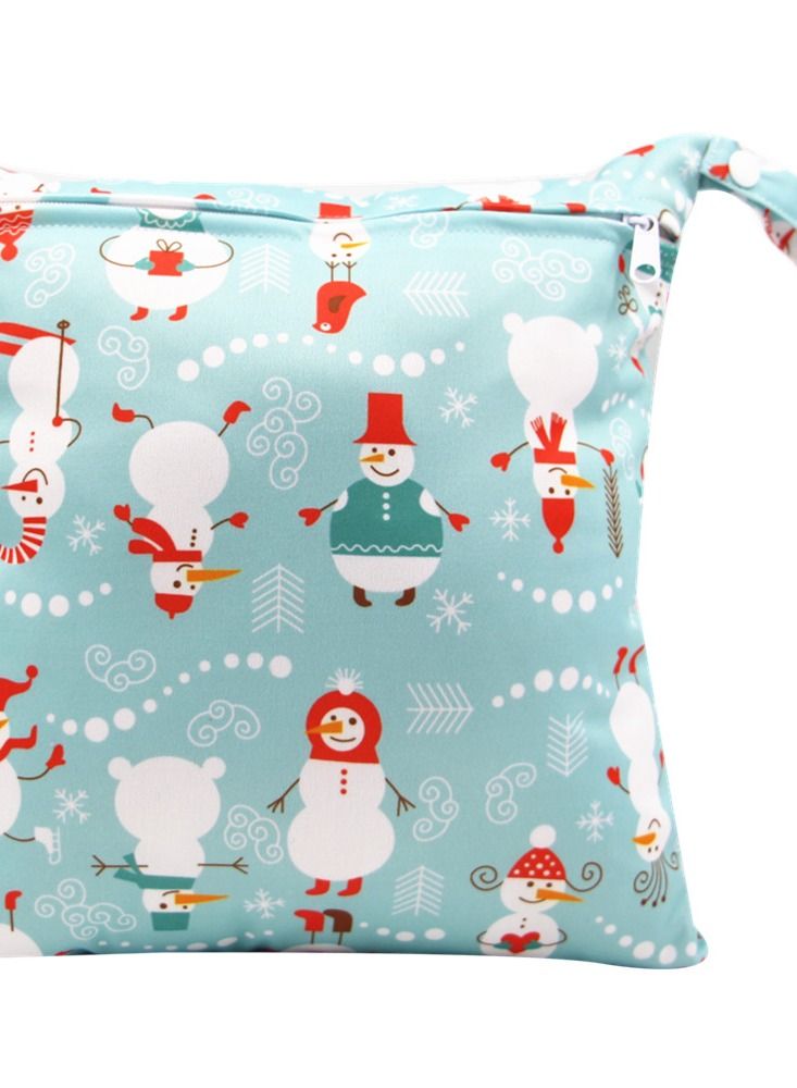 Cartoon Cute Print Stroller Hanging Bag Multi-functional Diaper Storage Bag Diaper Pad Hanging Bag