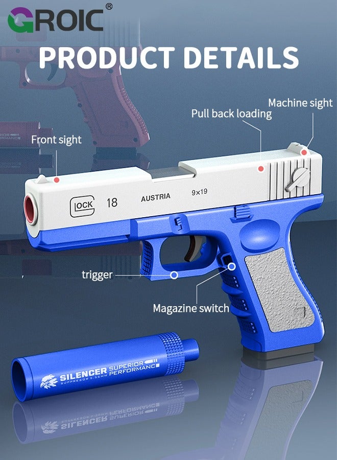 Soft Bullet Toy Guns, Glock Continuous Shell Throwing Soft Gun Toy, Toy Foam Blasting Gun, Shooting Games Machine Gun Toys Pistol Toys for Kids Soft Bullet Gun with Eva Soft Bullet, Target etc