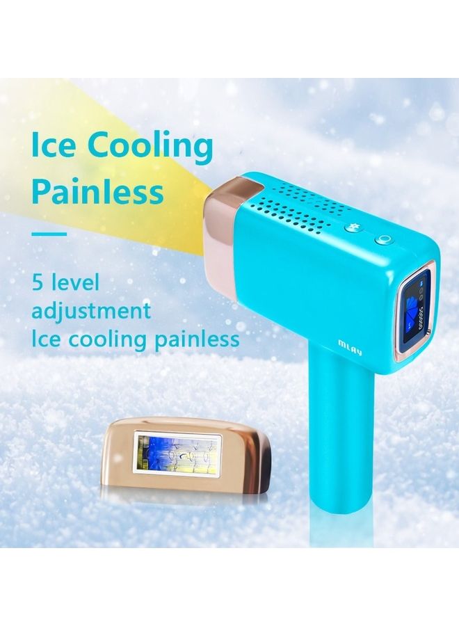 T14 Painless Ice Compress Hair Removal Device With Bikini Lamp Multicolour