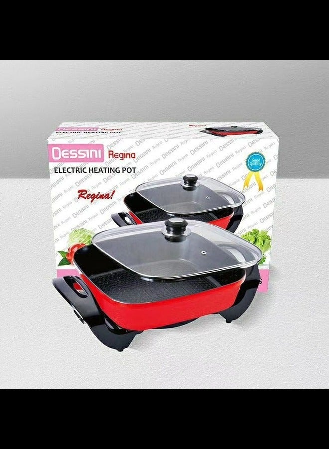 DESSINI Electric Heating Pot Multifunction Non-Stick Grill Frying Hot Pan Cooker
