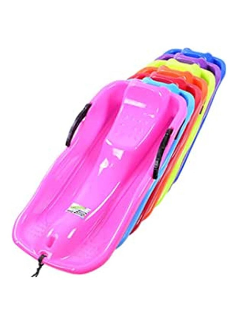 1pc Outdoor Sports Plastic Skiing Boards Sled Luge Snow Grass Sand Board Ski Pad Snowboard With Rope For Double Person  color may vary