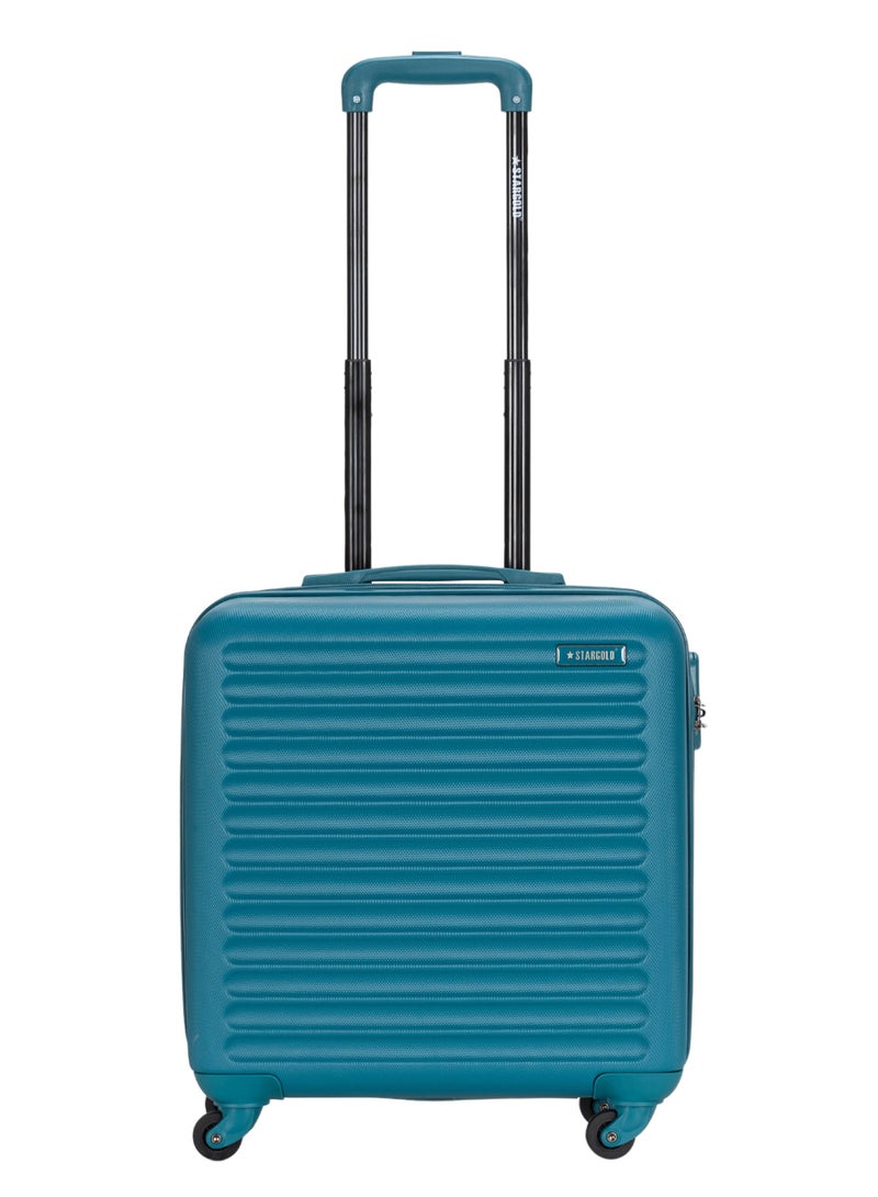 Single Hardside Spinner 4 Wheels Cabin Trolley Luggage With Number Lock 16 Inches Hanbor Blue