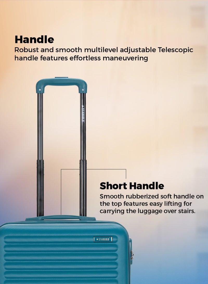 Single Hardside Spinner 4 Wheels Cabin Trolley Luggage With Number Lock 16 Inches Hanbor Blue