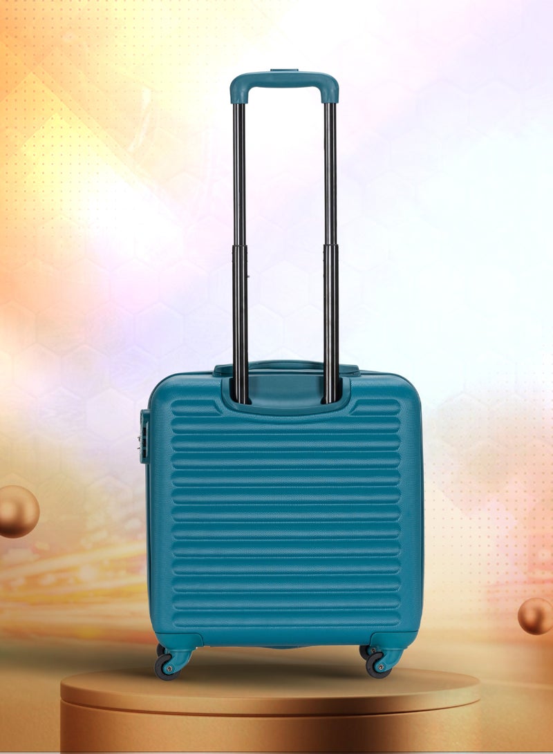 Single Hardside Spinner 4 Wheels Cabin Trolley Luggage With Number Lock 16 Inches Hanbor Blue