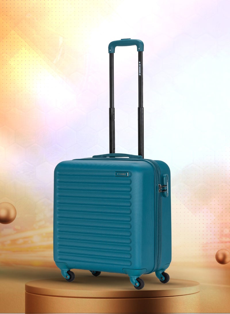 Single Hardside Spinner 4 Wheels Cabin Trolley Luggage With Number Lock 16 Inches Hanbor Blue