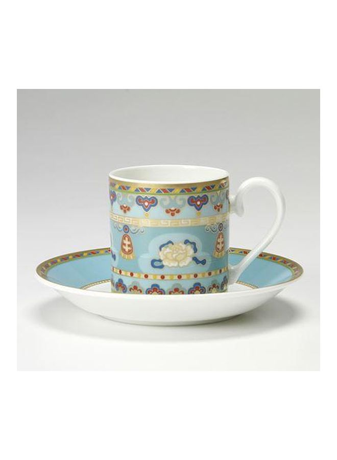 12-Piece Samarkand Aquamarine Espresso Cup And Saucer Set Blue/White/Gold