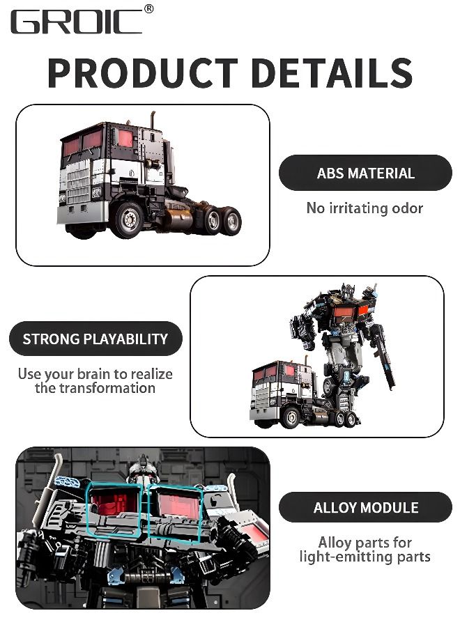 2 In 1 Deformation Robot Toy, Deformed Car Robot Toys, Action Figure Deformation Car Model, Portable Alloy Deformation Robot Toys Gift for Kids-Optimus Prime