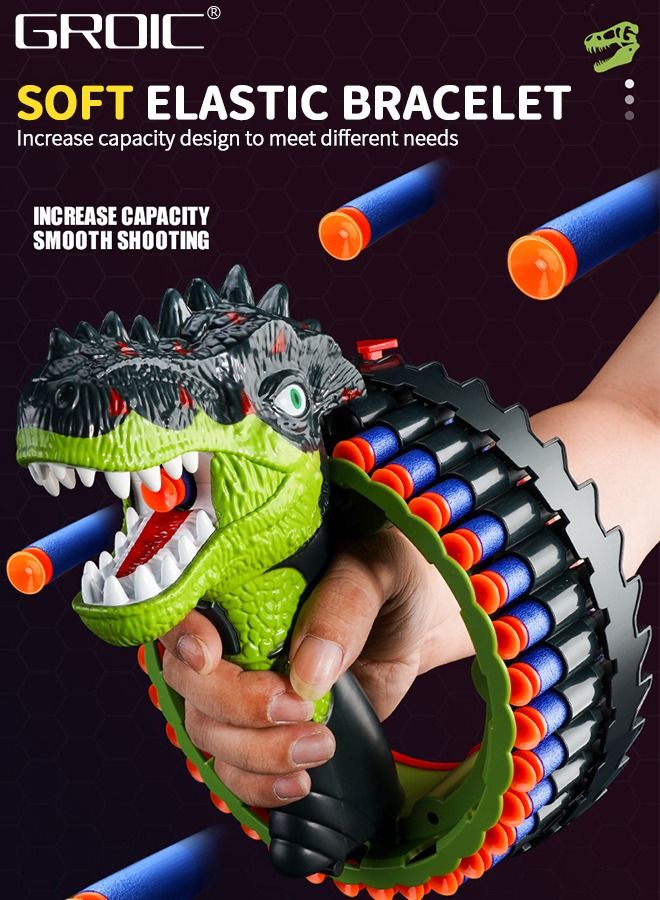 Dinosaur Toys Gun for Nerf Guns Bullets, Automatic Machine Gun 34 Burst 40 Dart Electric Kids and Adults Toy Rotating Blaster Guns for Kids,Soft Bullet Gun Toy