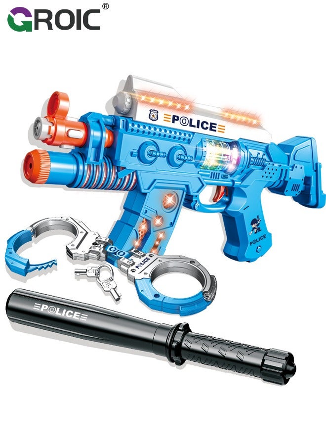 Toy Gun with Sounds, Handcuffs, Batons and Spinning Lights, Electric Gun Toy Most Popular Gifts for Children, Special Toy Gun with Dazzling Light, Amazing Blaster Sound & Unique Action Light-UP