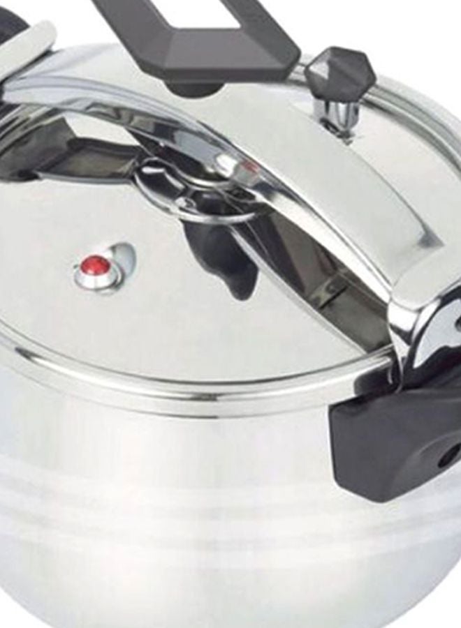 Premium Quality Induction Compatible Base Non-Stick Stainless Steel NonStick Pressure Cooker With Clip on Lid Silver 5Liters