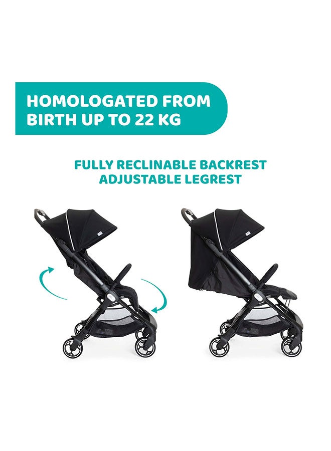 We Stroller 0M-5Y, Extraordinarily Compact, One-Hand Folding Mechanism, Extremely Light 5.5 Kg. With Rain Cover And Transport Bag, Black