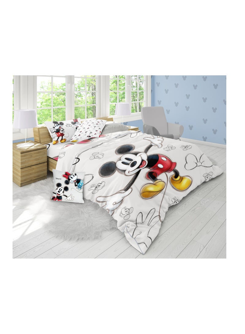 Disney Mickey and  Minnie Mouse 4 Pcs Kids Bedding Set