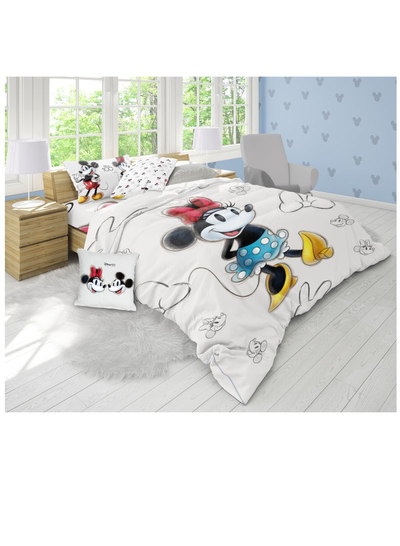 Disney Mickey and  Minnie Mouse 4 Pcs Kids Bedding Set