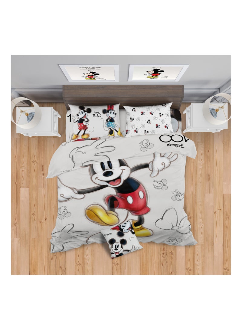 Disney Mickey and  Minnie Mouse 4 Pcs Kids Bedding Set