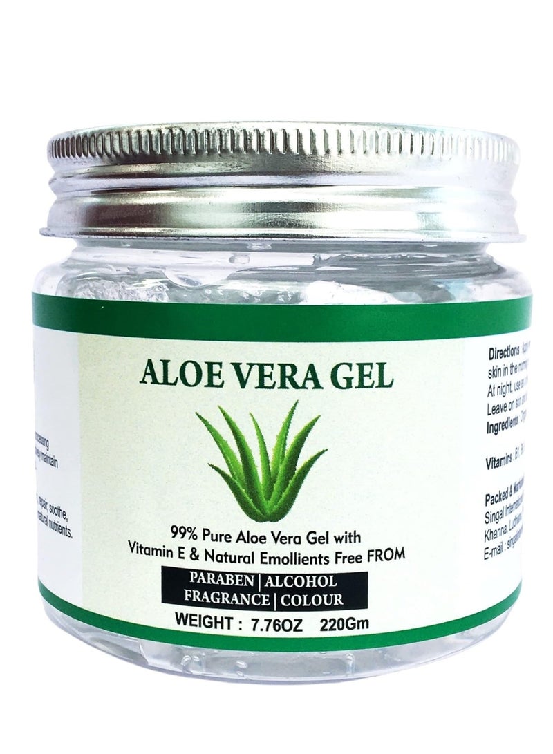 Raslok Aloe Vera Gel Pure Natural Organic Aloe Gel For Moisturizing Face Skin & Hair Care,Durable Moisturizing Hydrating Soothing After Sun Repair Non-Sticky (7.76 oz)