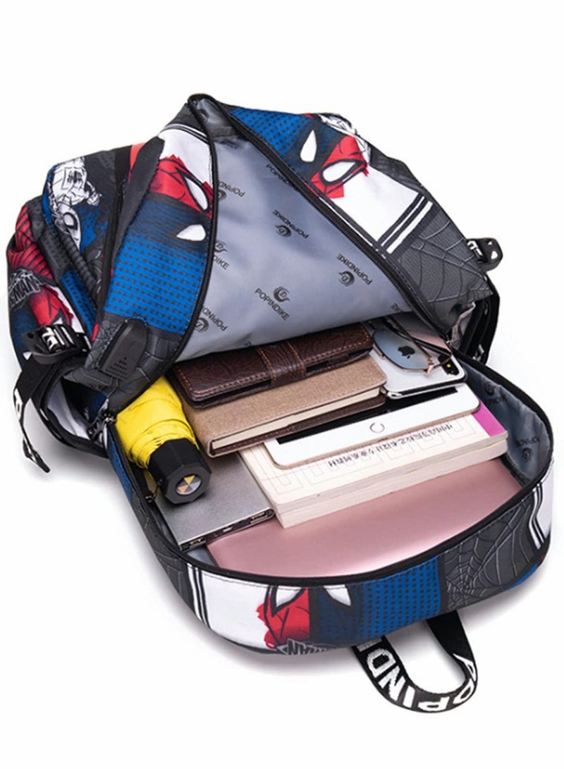 School Backpacks, Shark Bookbags Boys Schoolbag With USB, Unisex Kids Lightweight Water Resistant Backpacks