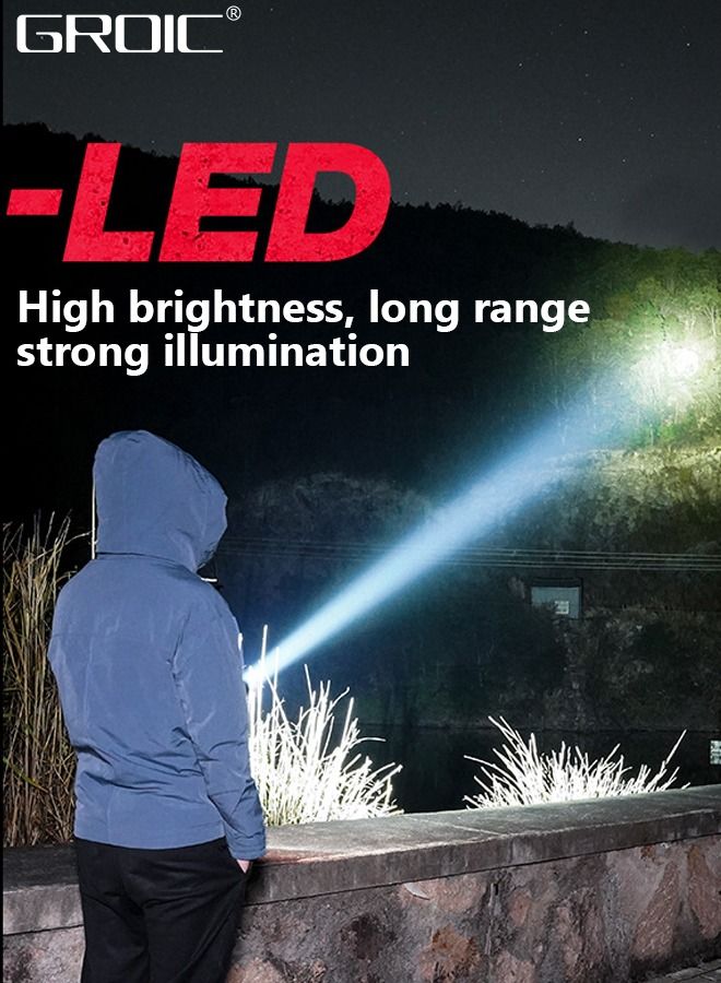LED Mini COB Flashlights Solar/Rechargeable Multi Function, 1000 High Lumen Super Bright 9 Light Modes Light Waterproof Portable Led Work Light, Pocket Light With Bottle Opener And Magnet Base