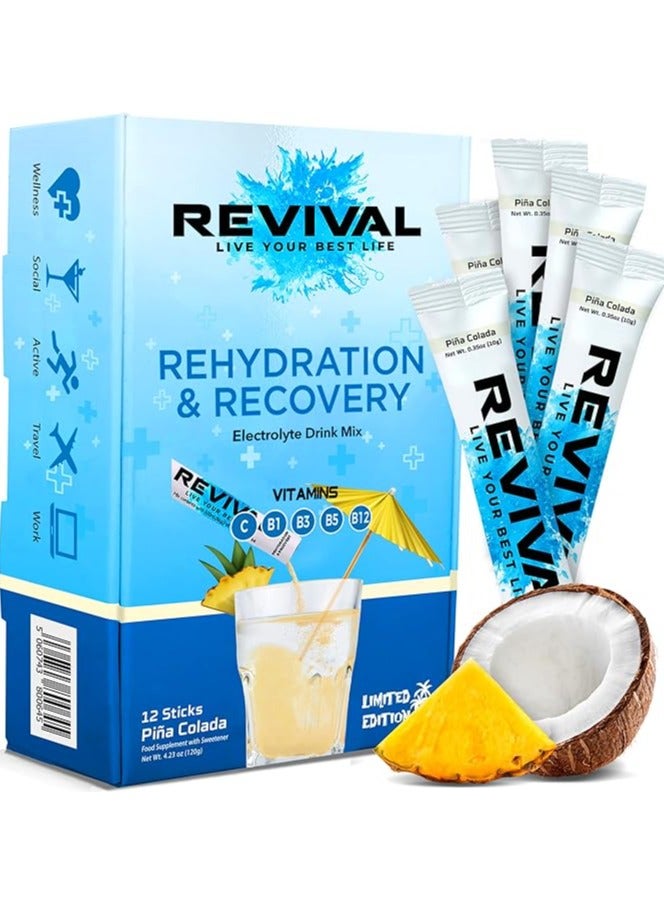 Revival Rapid Rehydration Electrolytes Powder Pina Colada 12 Sachet