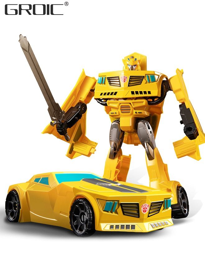 Deformation Robot Toy, Deformed Car Robot Toys, Action Figure Deformation Car Model, Portable Deformation Robot Toys Gift for Kids-Bumblebee