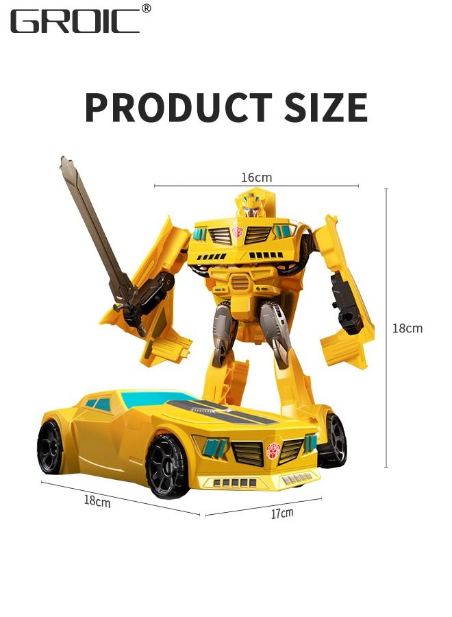 Deformation Robot Toy, Deformed Car Robot Toys, Action Figure Deformation Car Model, Portable Deformation Robot Toys Gift for Kids-Bumblebee