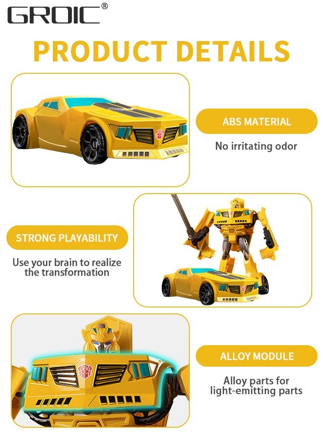 Deformation Robot Toy, Deformed Car Robot Toys, Action Figure Deformation Car Model, Portable Deformation Robot Toys Gift for Kids-Bumblebee